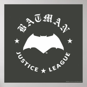 Póster Justice League   Batman Retro Bat Emblem