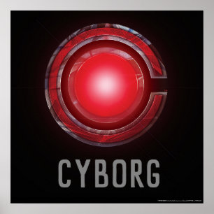 Póster Justice League   Glowing Cyborg Symbol