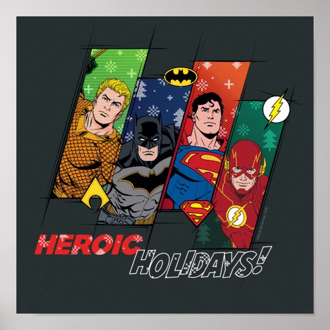Póster Justice League "Heroic Holidays!" (Frente)