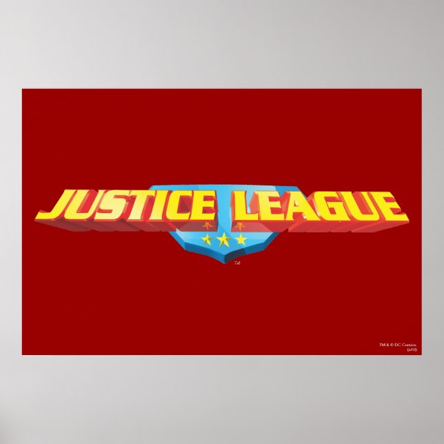 Póster Justice League Thin Name and Shield Logo (Frente)