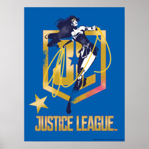 Póster Justice League Wonder Woman JL Logo Pop Art