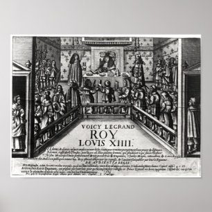 Póster Justicia de administración de Louis XIV