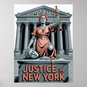 Póster Justicia en la Corte del Condado de Nueva York