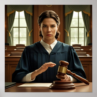 Póster Justicia en la sala de audiencias - Diseño de Post