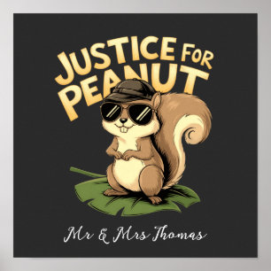 Póster Justicia para Peanut: La Ardilla que Robó Corazone