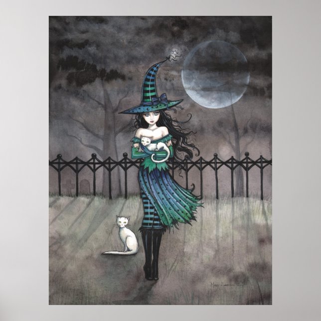 Póster Justo antes de la medianoche, Poster de gato blanc (Frente)