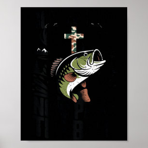 Póster Juventud cristiana pesca camuflaje tiene fe pase e