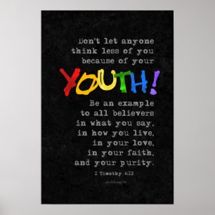 Póster Juventud (Escritura: 1 Timoteo 4:12)