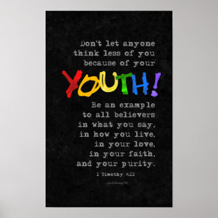 Póster Juventud (Escritura: 1 Timoteo 4:12)