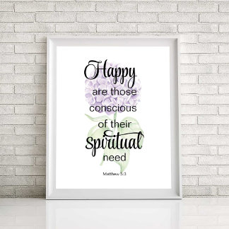 Póster JW 2025 Year Text with Hydrangea Print