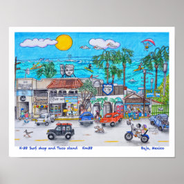 Póster K-38 Surf shop and Taco stand, Baja, México