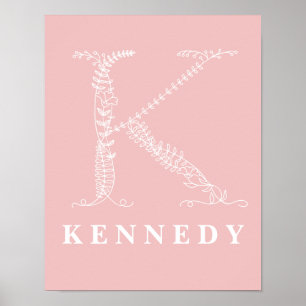 Póster K Poster de Nursera Personalizado de Monograma Fro