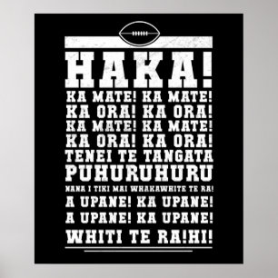 Póster Ka Mate Haka New Zealand Rugby War Cry