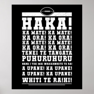 Póster Ka Mate Haka New Zealand Rugby War Cry