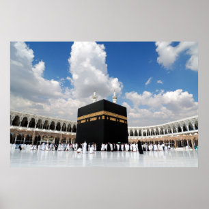 Póster Kaaba en Masjid Al Haram en La Meca Arabia Saudita
