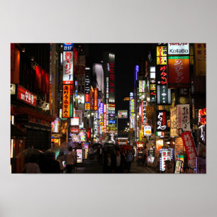 Póster Kabukichō, neones de Tokio por la noche