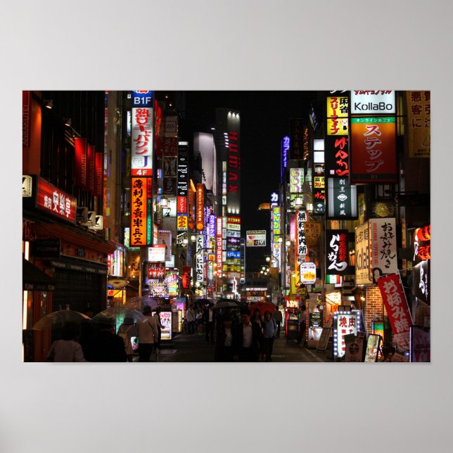 Póster Kabukichō, neones de Tokio por la noche (Frente)