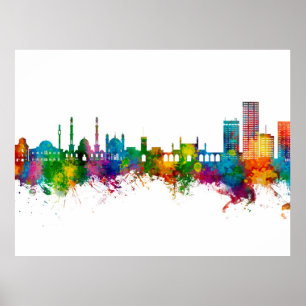 Póster Kabul Afghanistan Skyline