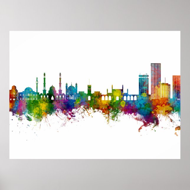 Póster Kabul Afghanistan Skyline (Frente)