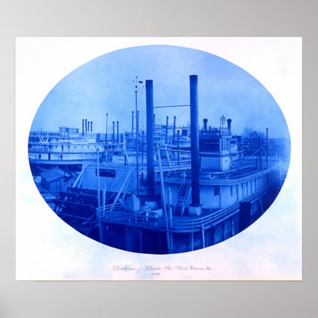 Póster Kahlke Bros. Boatyard, Rock Island, IL, 1891 (Frente)