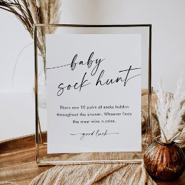 Póster KAIA Baby Sock Hunt Baby Shower Game Rótulo