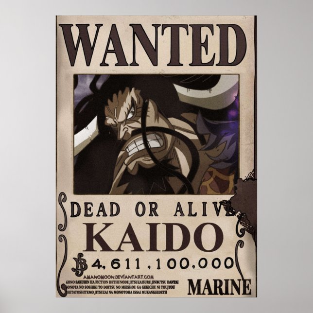 Póster Kaido Wanted Bounty (Frente)