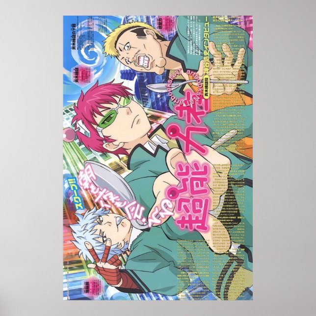 Póster kaidou nendou y saiki (Frente)