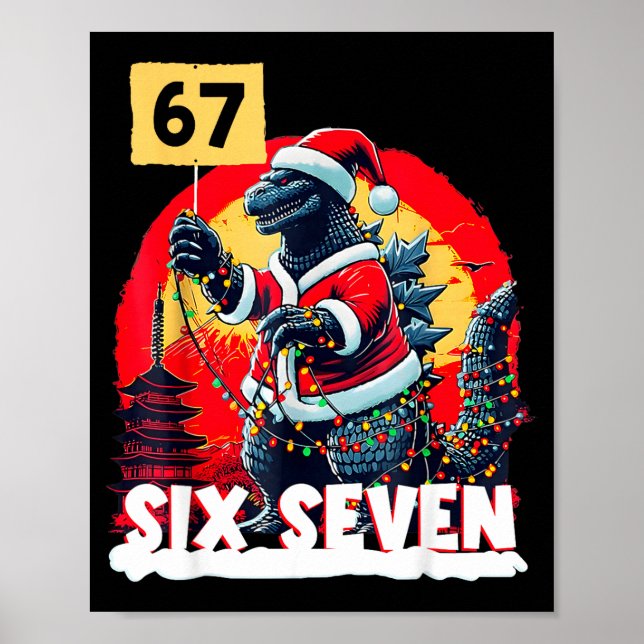 Póster Kaiju Christmas 67 Santazilla Japanese Monster Din (Frente)