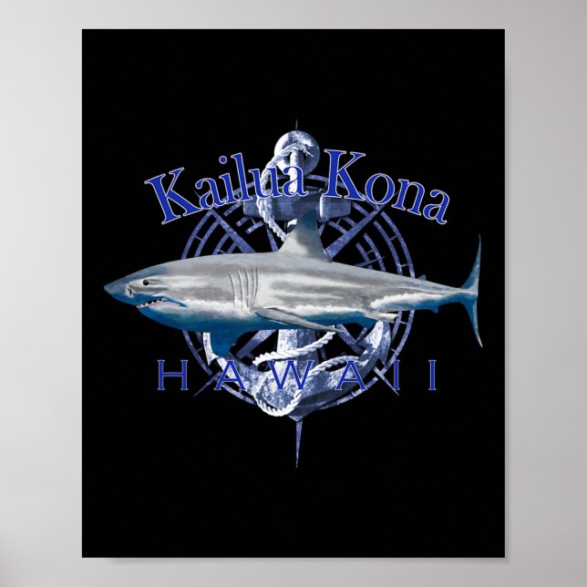 Póster Kailua Kona Hawaii Nautical Sailing Boating  (Frente)