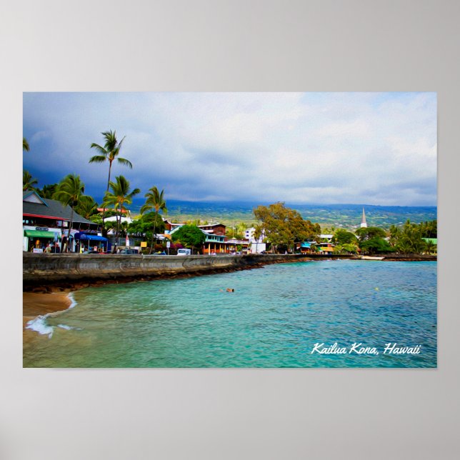Póster Kailua Kona, Hawaii • Oil Paint Digital Art (Frente)