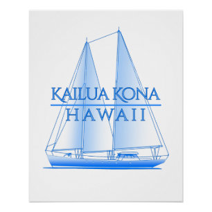 Póster Kailua Kona Navegador Náutico Costero