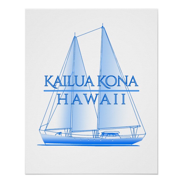 Póster Kailua Kona Navegador Náutico Costero (Anverso)