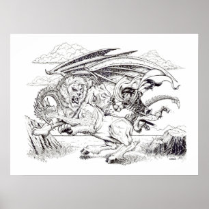 Póster "Kaine and the Chimera" - ilustracion Tracy Lesch