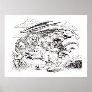 Póster "Kaine and the Chimera" - ilustracion Tracy Lesch