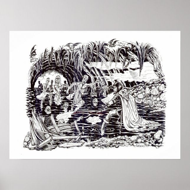 Póster "Kaine and the Lake of Dead" - por Tracy Lesch (Frente)