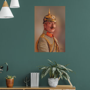 Póster Kaiser Wilhelm II, Emperador de Alemania con firma