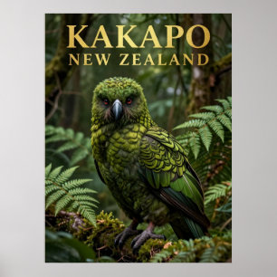 Póster 🦜 Kakapo Ave Nativa de Nueva Zelanda