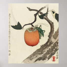 Póster Kakifrucht con Grasshopper de Hokusai