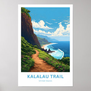 Póster Kalalau Beach United States Travel Print