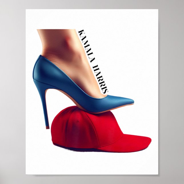 Póster Kalama Harris 2024 Comma retro La Gorra roja Anti  (Frente)