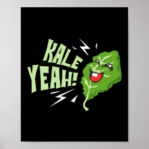 Póster Kale Yeah Pun Vegan Gardening