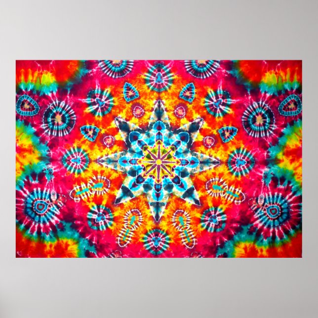 Póster Kaleido-dye, abstract, psychedelic, tie dye (Frente)
