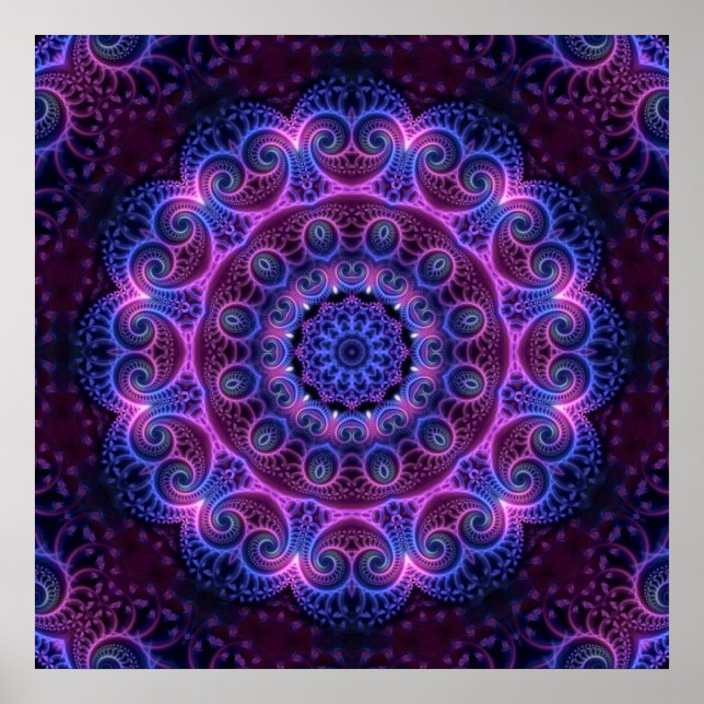 Póster Kaleidoscope Apofisis Mandala Corazones (Frente)
