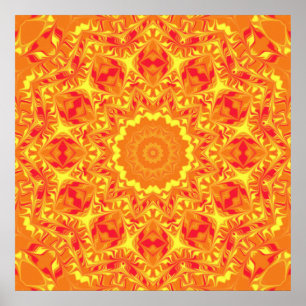 Póster Kaleidoscope de la flor de fuego