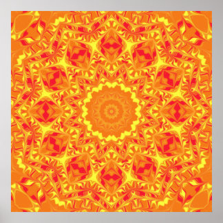 Póster Kaleidoscope de la flor de fuego