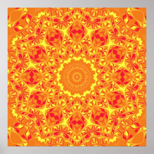 Póster Kaleidoscope de la flor de fuego (Frente)
