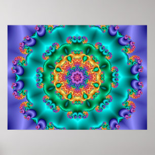 Póster Kaleidoscope de la flor pastoral