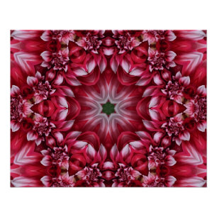 Póster Kaleidoscopic Crimson Dahlia