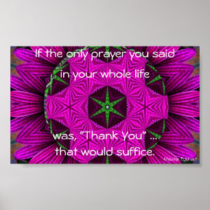 Póster Kaleidoscopic Mandala Poster "Gracias"