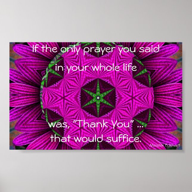 Póster Kaleidoscopic Mandala Poster "Gracias" (Frente)